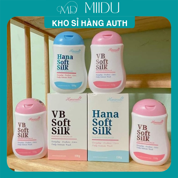 Dung Dịch Vệ Sinh Hana Soft Sill Xanh & VB Soft Silk Hồng 150g nhập khẩu