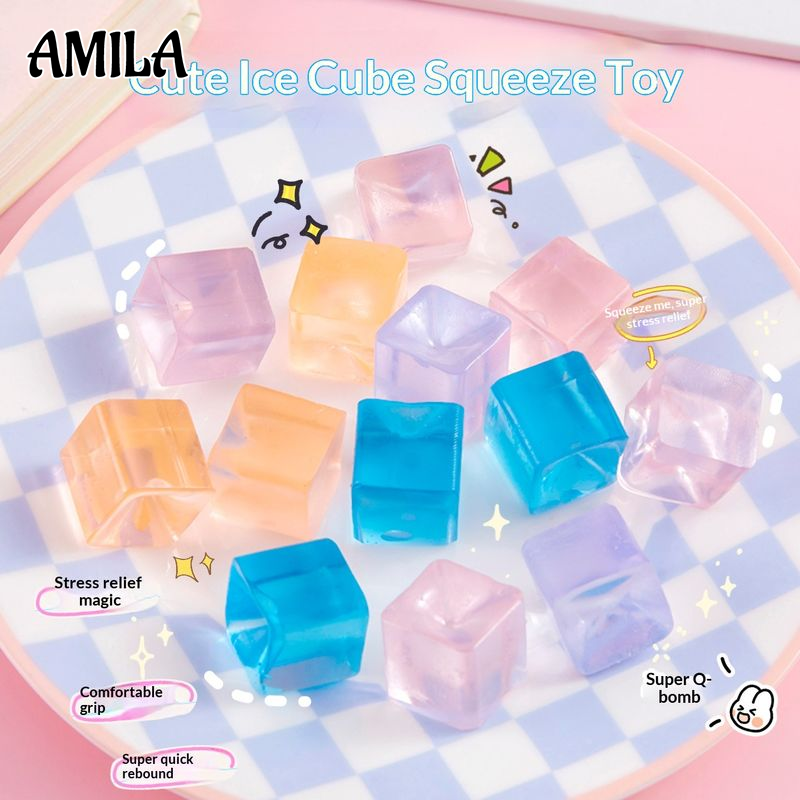 AMILA Cute Ice Cube Squishy Toy for Stress Relief and Fun Play ราคา 18 บาท*ส่งฟรี