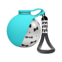 FWFHTP Spill-proof Portable Dog Water Bottle Foldable Stainless Steel Travel Dog Water Bottle  Round Dog Water Dispenser Pet Outdoor Activities