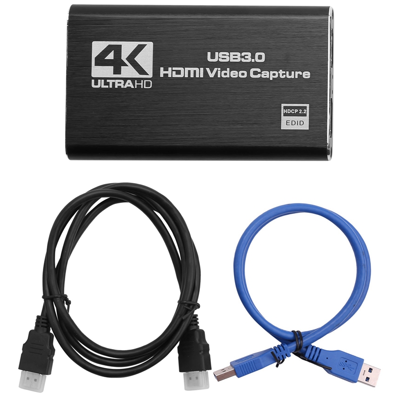 【USB-Cable】 <br>Audio Video Capture Card, 4K USB 3.0 Capture Adapter Video Converter for Gaming Streaming Live Broadcast Video Recording