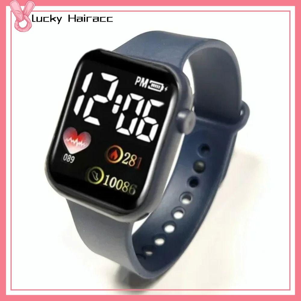 LUCKY HAIRACC Hình vuông Đồng hồ điện tử LED Sinh viên Phong Cách Tình Yêu Đồng hồ điện tử Đồng hồ đôi Đồng hồ thể thao kỹ thuật số