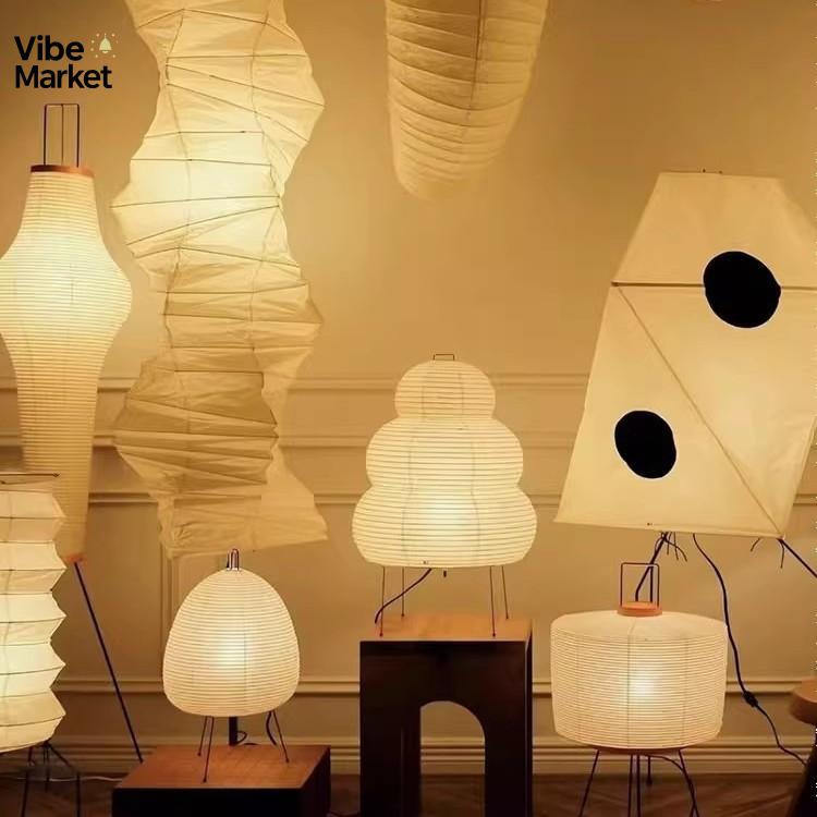 โคมไฟตั้งพื้นกระดาษข้าวย้อนยุคญี่ปุ่น - ไฟยืนแบบเสียบปลั๊กสำหรับห้องนั่งเล่นห้องนอนศึกษา ราคา 3,683 บาท*ส่งฟรี