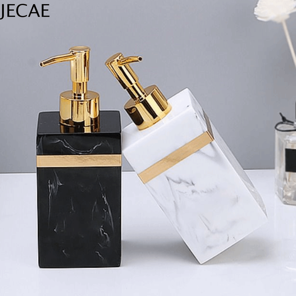 JECAE Nhựa Chai đựng sữa dưỡng da Đá cẩm thạch giả Sang trọng nhẹ nhàng Chai sữa tắm Chai xà phòng rửa tay Trống rỗng Hộp đựng xà phòng lỏng Hộ gia đình