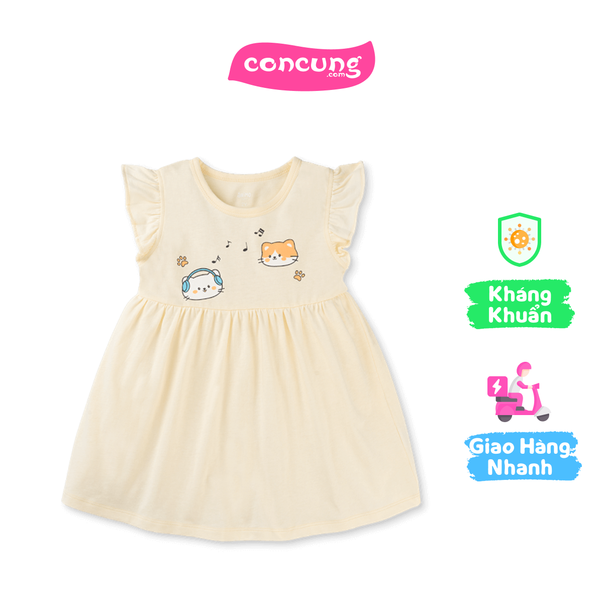 Đầm bé gái Animo Easy LU0925062 (4Y,Kem,NN02)