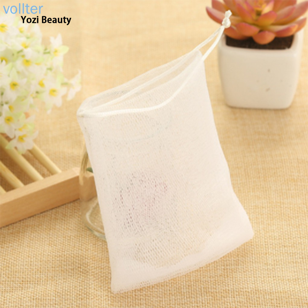 Double layered plastic handmade soap foam mesh bag for easy cleaning ราคา 12 บาท*ส่งฟรี