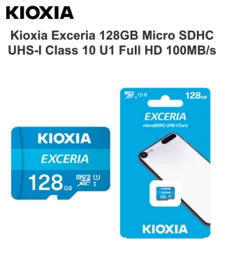 Kioxia Exceria 128GB Micro SDHC UHS-I Class 10 U1 Full HD 100MB/s by TOSHIBA
