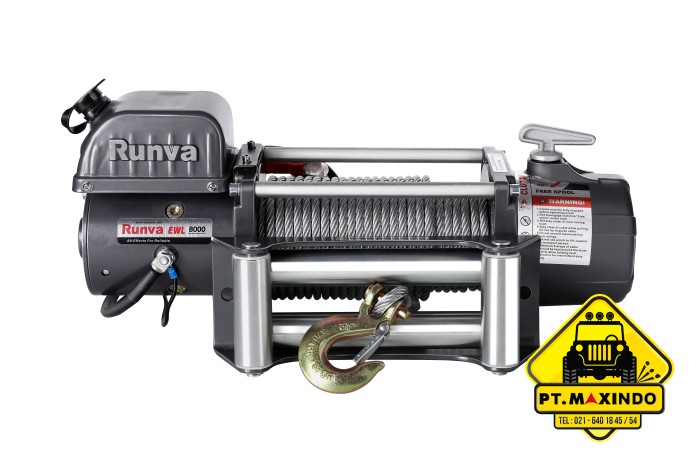 PROMO- RUNVA ELECTRIC WINCH EWL-8000 12 VOLT KAPASITAS 3,6 TON ( ALAT DEREK ) Giá 9,470,000 Đồng*Miễn phí vận chuyển
