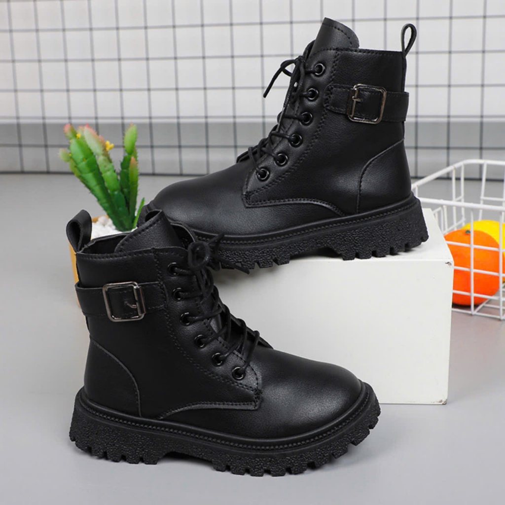  Bốt bé gái Giày Bốt Cho Bé Gái 3 Tuổi Đến 10 Tuổi Giày Bốt Cổ Cao Khóa Kéo Tiện Lợi Boots Trẻ Em Gái Da Pu Siêu Mềm   giày dép trẻ em Kiêu Sa shop   
