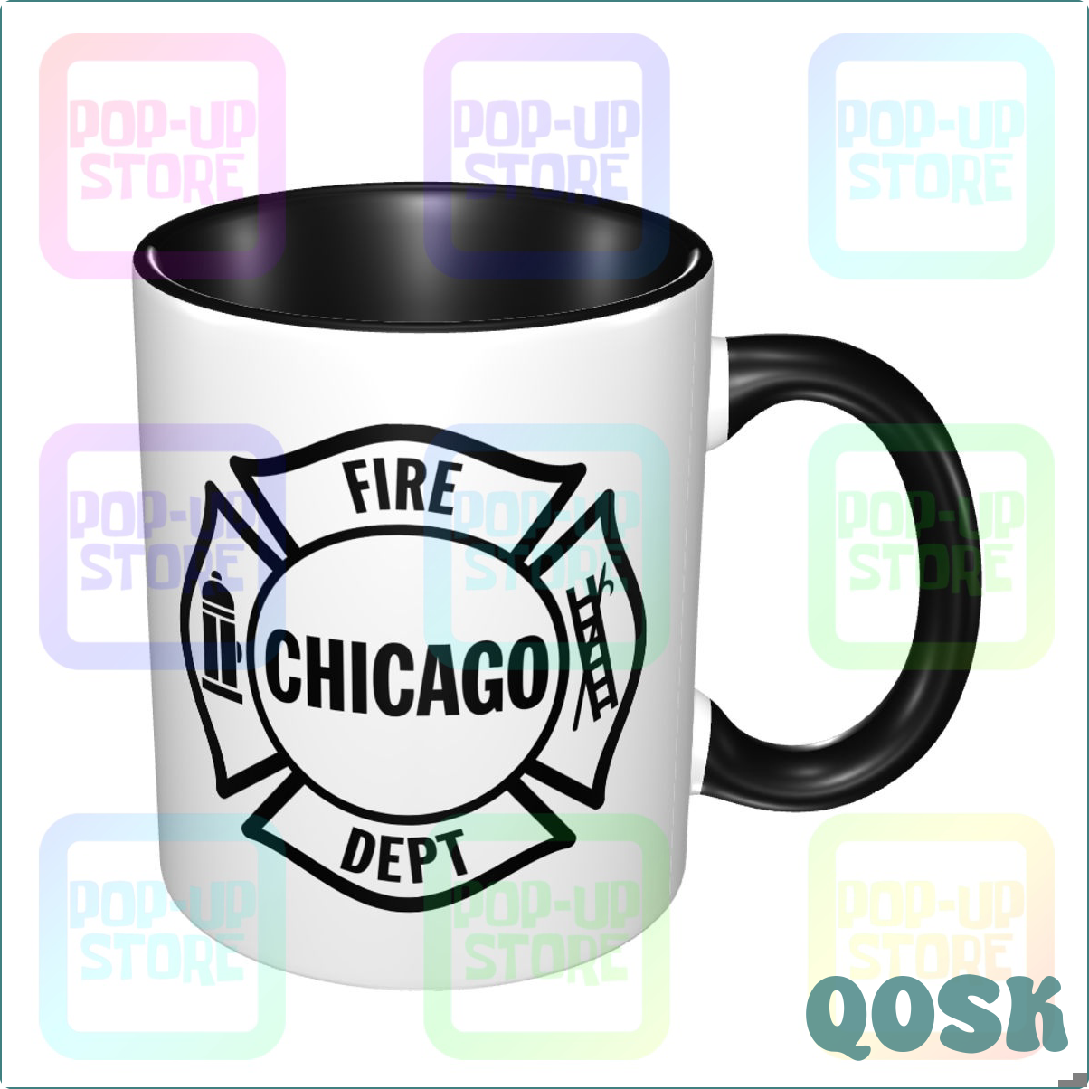 [Qosk] Chicago FEUER abteilung becher TEE tassen 11 unzen Milch tasse anpassen becher doppel seiten druck Kaffee becher ☆