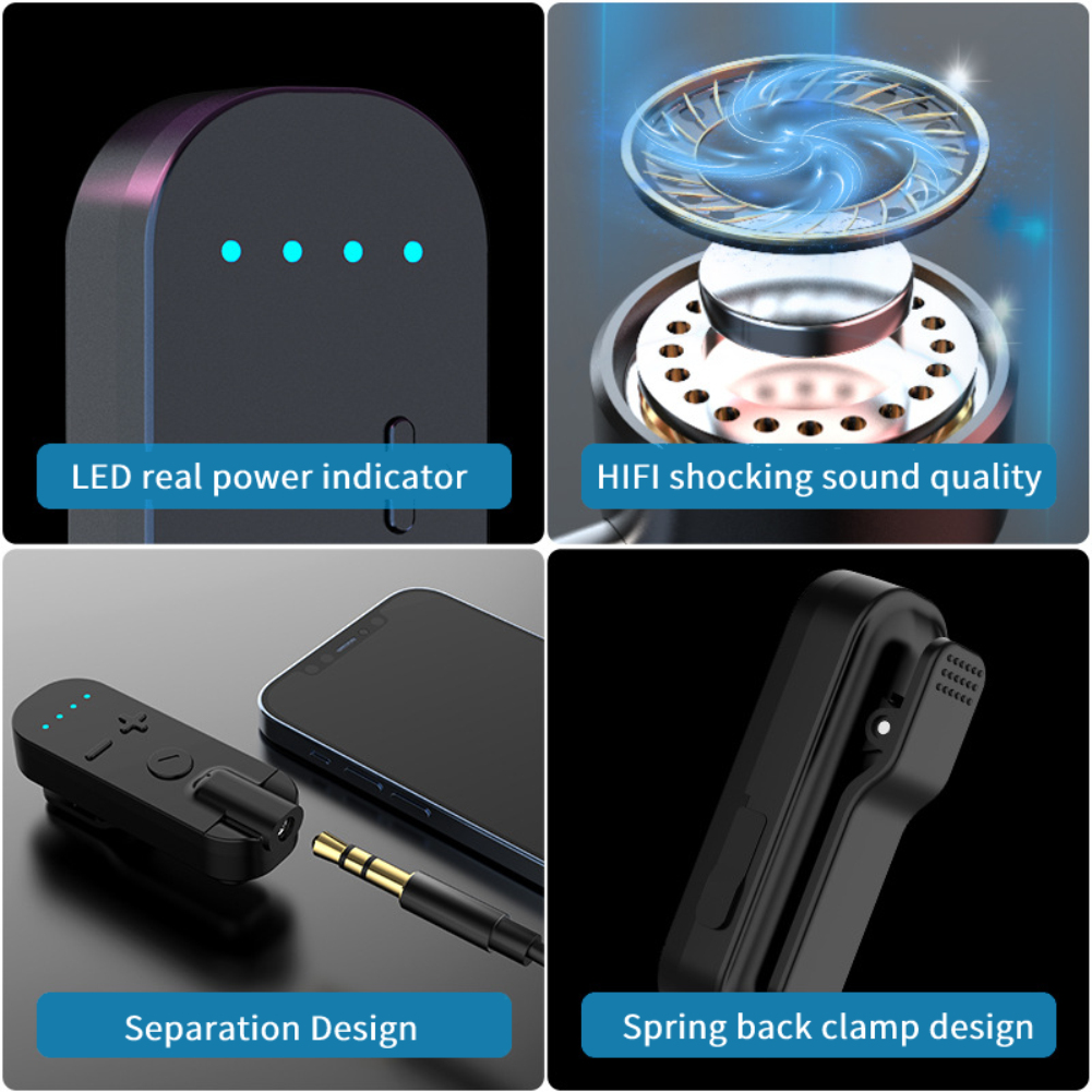 Yolife 1 bộ Bluetooth 5.1 Receiver Tai nghe V98 Tai nghe không dây 3.5mm Aux Jack Bộ Tai nghe chơi game bộ chuyển đổi âm thanh không dây tai nghe Hifi