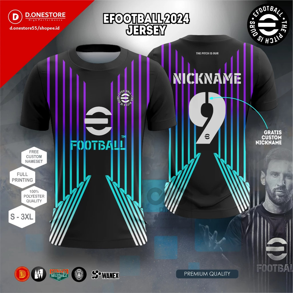 [Tên và số tùy chỉnh miễn phí] Jersey EFOOTBALL 2024 ESPORT Nickel miễn phí 1