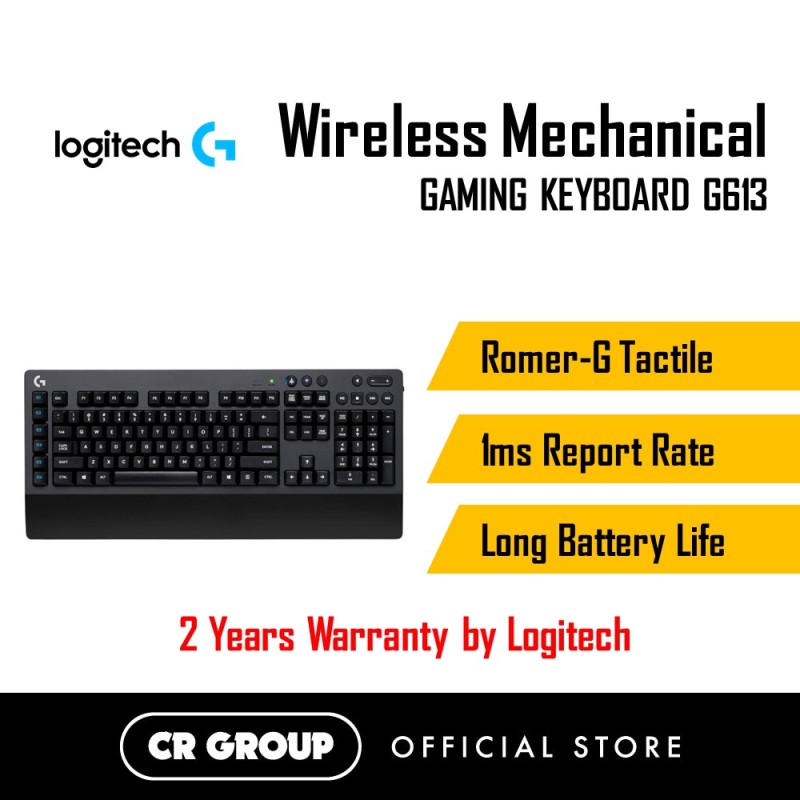 Logitech Wireless Mechanical Gaming Keyboard G613 | Romer-G Tactile | 1ms Report Rate | Long Battery Life Singapore