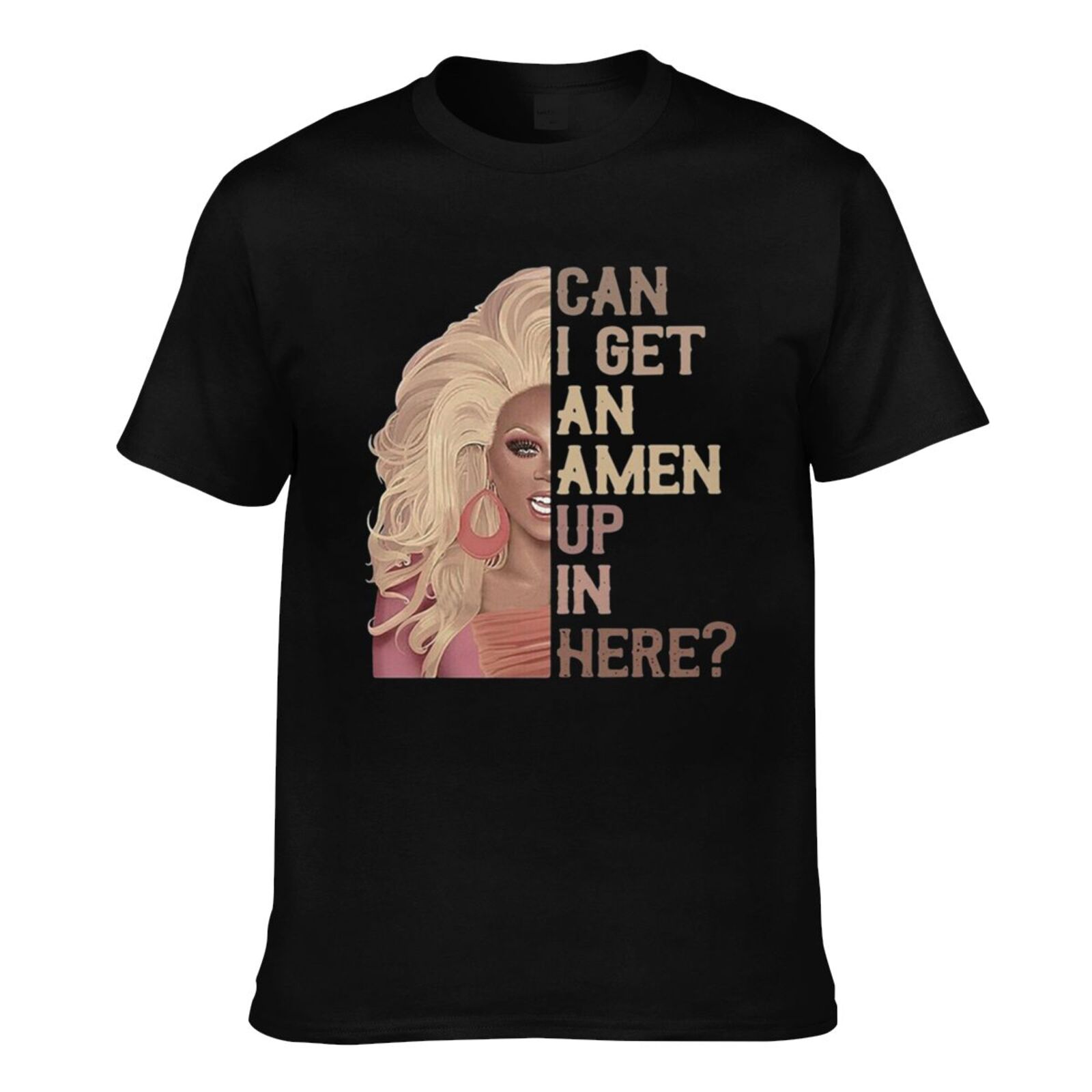 Discount 100% Cotton Designer Sleeves Rupaul Drag Race Can I Get An Amen Up In Here Men's Short Sleeve T-shirt