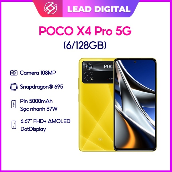 Điện thoại POCO X4 Pro 5G 6GB/128GB - Hàng Chính Hãng - Snapdragon 695 | 6.67FHD+Amoled