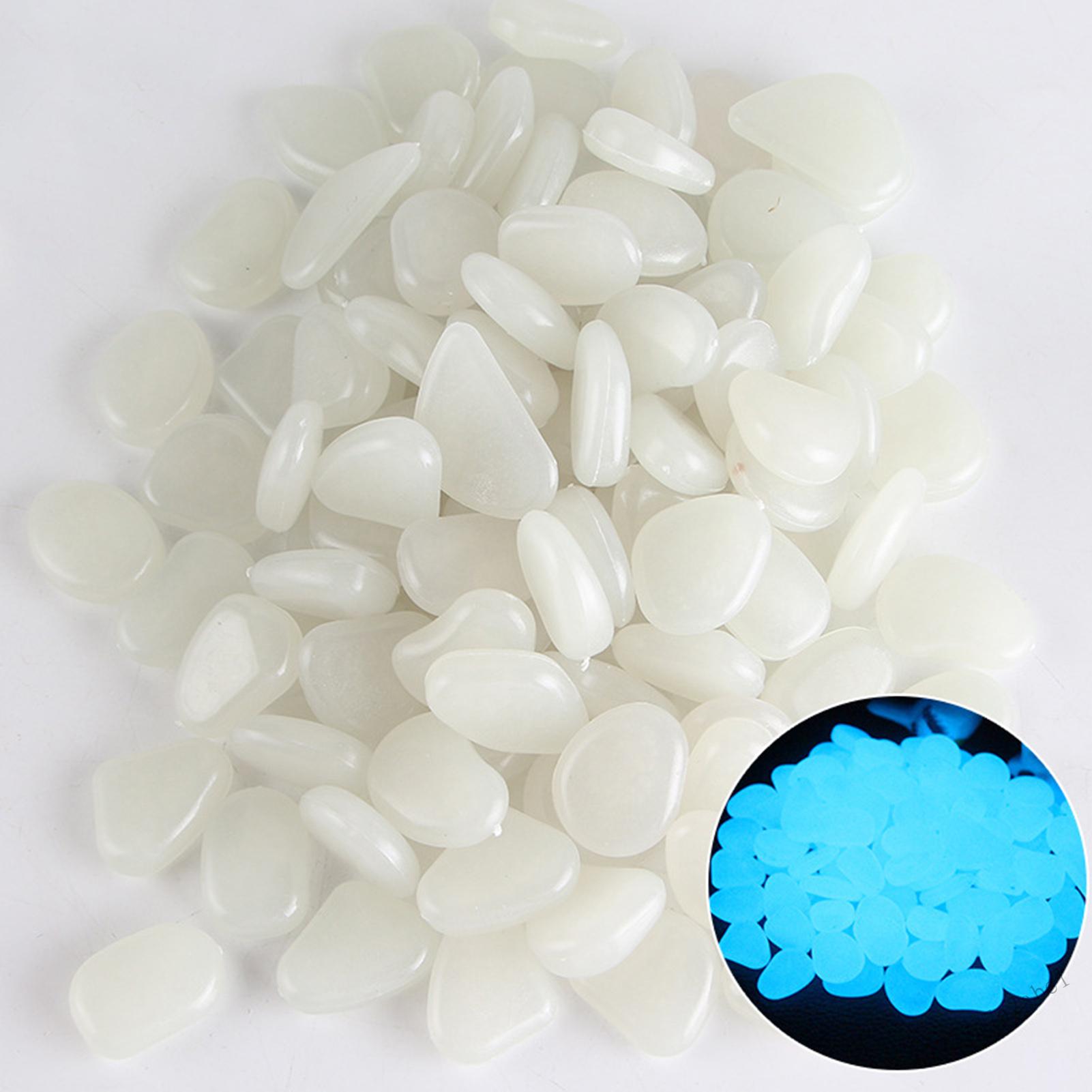 Luminous Stones Garden Rocks Set White/Dark Blue Artificial Fluorescent Glow Rocks for Flower Bed Fi