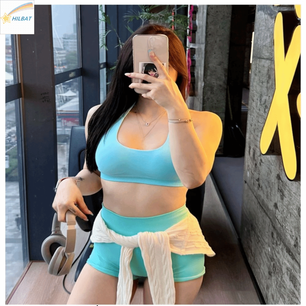 HILBAT Đàn hồi Quần short tập gym Quần legging không đường may Thoáng khí Quần short yoga Trang phục thể thao Mông nâng cao Quần short thể dục Thể dục nữ