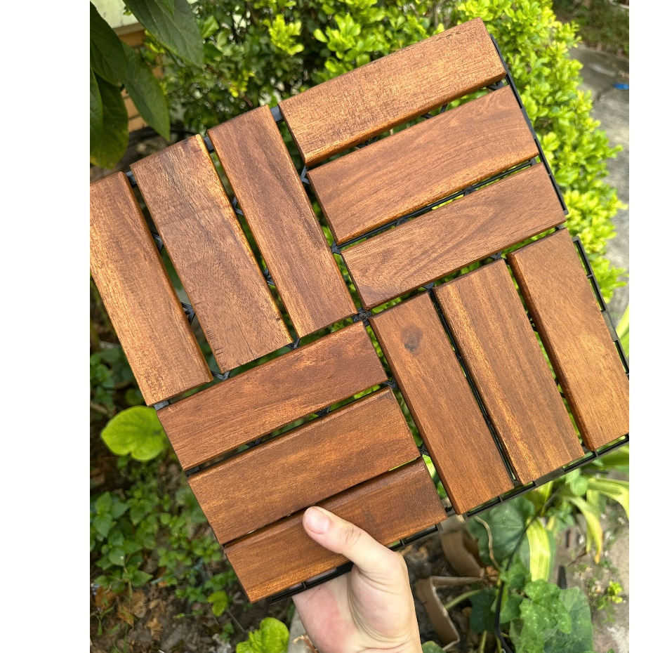 Sàn Gỗ Vỉ Nhựa 30x30 Cm Dày 2cm Lót Sàn Ban Công, Nhà Tắm, Sân Vườn- Sàn nhựa ban công chung cư