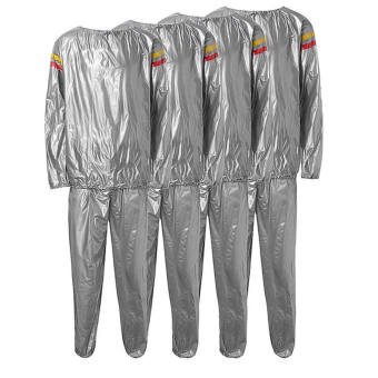 Sports exercise sweating sportswear for men and women, PVC sauna suit, fitness suit set