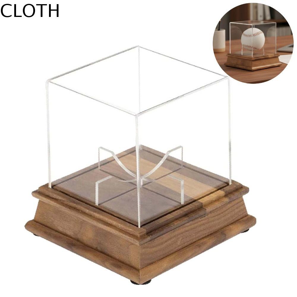 CLOTH Khối Acrylic Hộp bóng chày Giá đỡ bóng Chống bụi Giá đỡ bóng chày Món quà tuyệt vời Rõ ràng Hộp trưng bày bóng chày Bóng có chữ ký