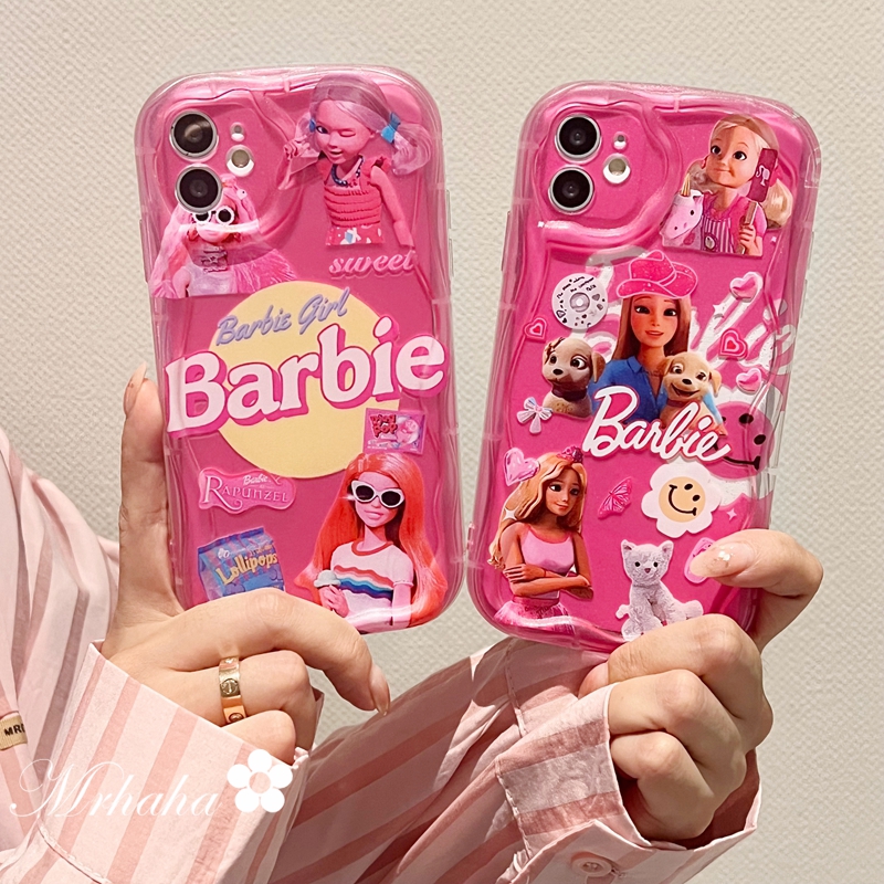 Mrhaha thời trang kem vỏ cho Redmi 12c A1 cộng với 9t 9C 9A 10c lưu ý 12 9 10 9S 11 Pro + POCO X3 Pro NFC Xiaomi 11 12 Lite Ins phim hoạt hình dễ thương màu hồng Barbie công chúa cô gái sang trọng xinh đẹp vỏ bảo vệ silicon Vỏ điện thoại Hàng sẵn có