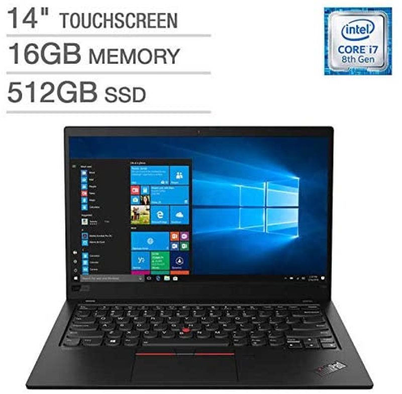 Lenovo ThinkPad X1 Carbon 7th Generation Ultrabook: Core i7-8565U, 16GB RAM, 512GB SSD, 14 FHD Display, Backlit Keyboard