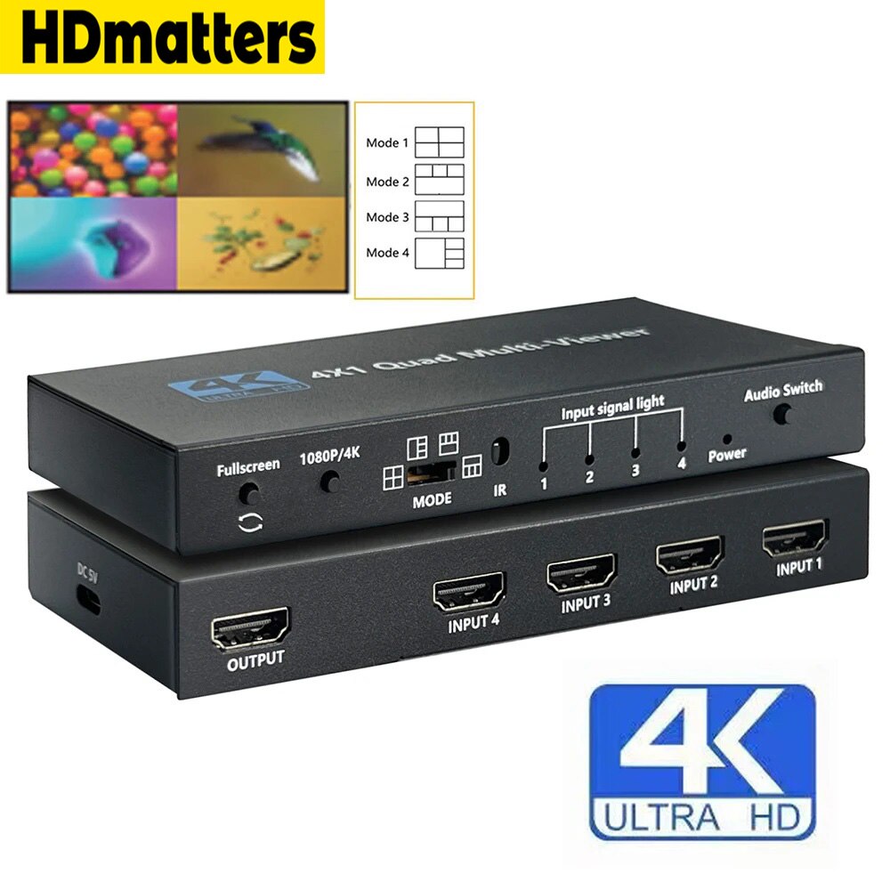 4K HDMI 4X1 Multiviewer HDMI quad viewer 4 in 1 HDMI Multi