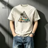 Hanlu Áo thun ngắn tay mùa hè thường ngày in họa tiết nhiệt đới cho nam và nữ, thiết kế thoáng khí và nhanh khô, hoàn hảo cho các hoạt động ngoài trời và du lịch