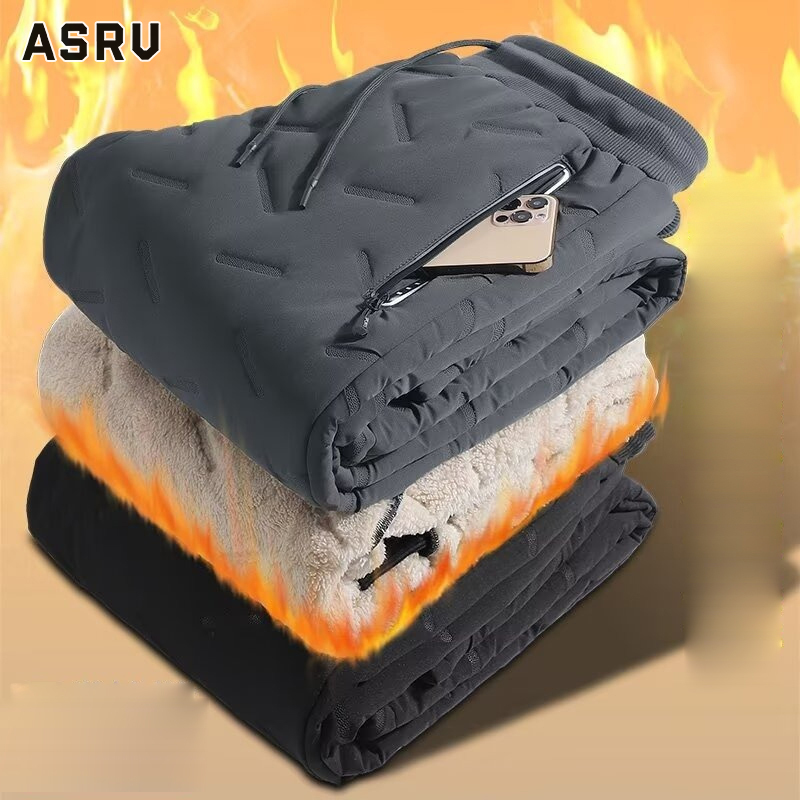 ASRV quần nam quần tây quần đũi dài pants Lamb xuống quần vải bông của nam giới quần áo mùa đông lông cừu dày quần giản dị