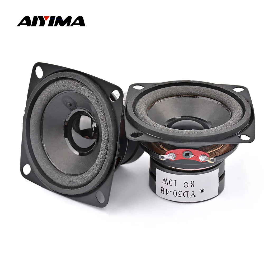 new AIYIMA 2Pcs 2 Inch Portable Audio Speaker 4 Ohm 8 Ohm 10W Mini Full Range Sound Loudspeaker DIY 