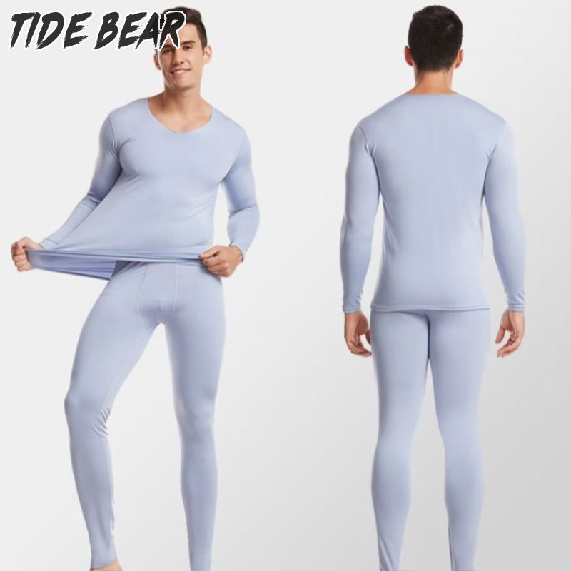 TIDE BEAR Mùa thu và mùa đông ấm Đồ Lót Nam cộng với bộ đồ ngủ nhiệt nhung