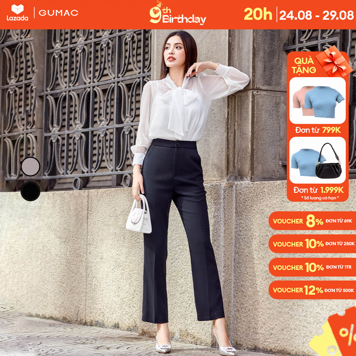 Quần tây ống đứng thời trang gumac qd12028
