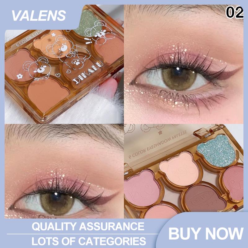 [Valen] Housewear & Furnishings Dikalu gấu thiên nga ba lê sáu Eyeshadow Palette Matte long lanh tốt Pearlescent khói màu xám màu đỏ đen Eyeshadow Burgundy bán buôn - 4