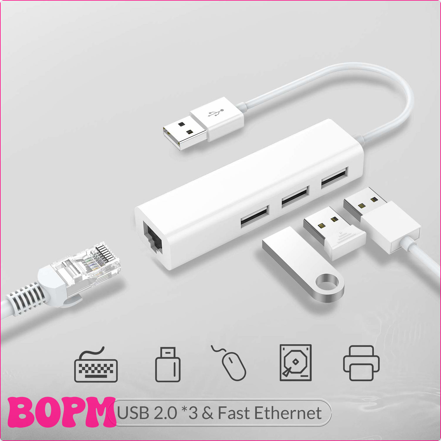 [Bopm] LENTION 3 USB-poorten Hub với RJ45 Bộ chuyển đổi mạng LAN máy tính xách tay Ethernet Dock netwerk Extender Toe TE passen MacBook Air/Pro (vorime generatie)