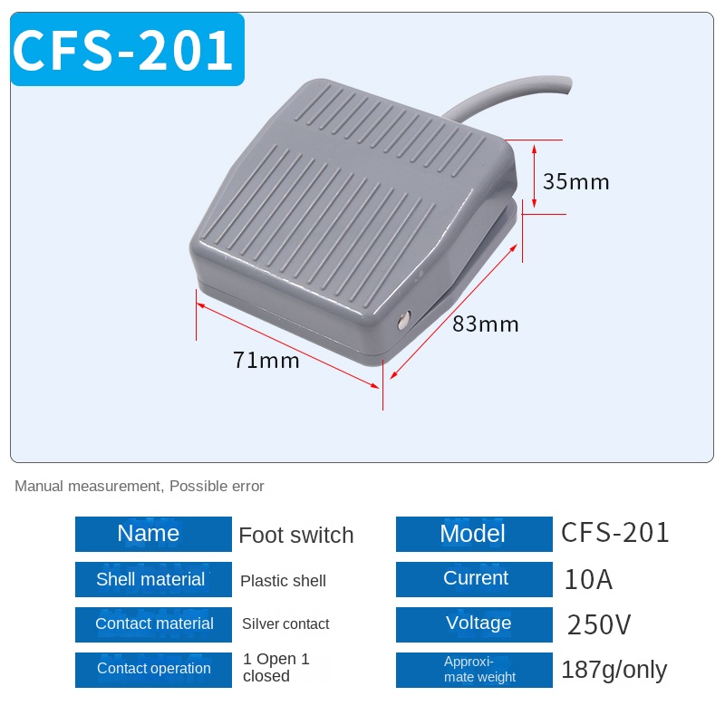 [CFS-1m] CFS/201-Vỏ Nhựa - 1 Mét | Tùy chọn khác: Công Tắc Bàn Đạp CNDT | CFS/1-Vỏ Sắt, CFS/01-Vỏ Nhựa, CFS/201-Vỏ Nhựa, Cfs/2-Vỏ Nhôm, CFS/101-Vỏ Nhựa 10A | Điều Khiển Máy Dập