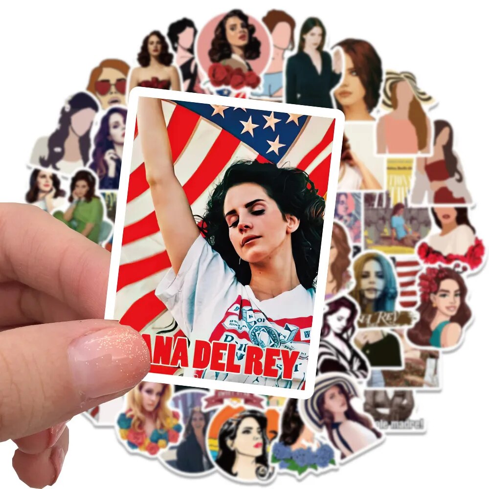 10/50PCS Singer Lana Del Rey Stickers Cool Laptop Guitar Luggage