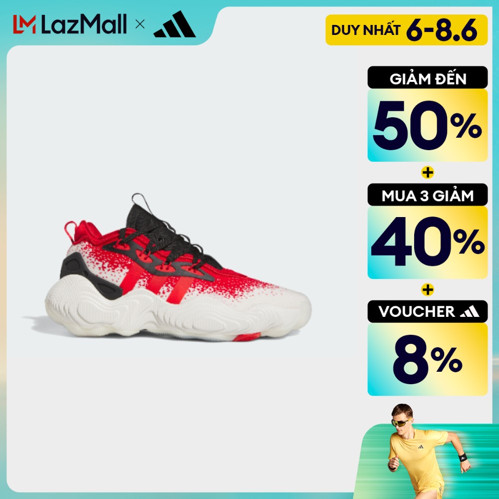 Adidas bóng rổ giày trainer trae young 3 low unisex trắng ie2704