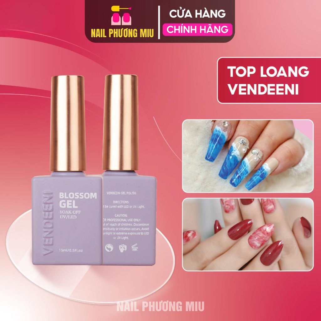 Top Loang VENDEENI Chính Hãng 15ml Làm Nail Sơn Gel Trong Suốt Và Đặc Vừa Phải Tạo Hiệu Ứng Loang Màu Vân Đá