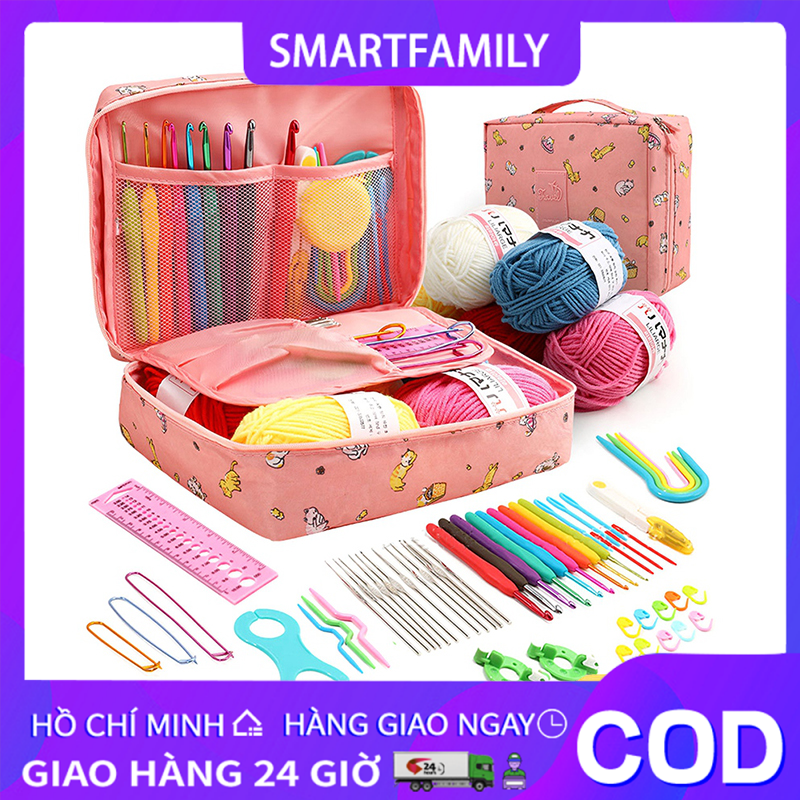 Bộ 59 Dụng Cụ Đan Móc Len Thủ Công Cho Người Mới Bắt Đầu SF