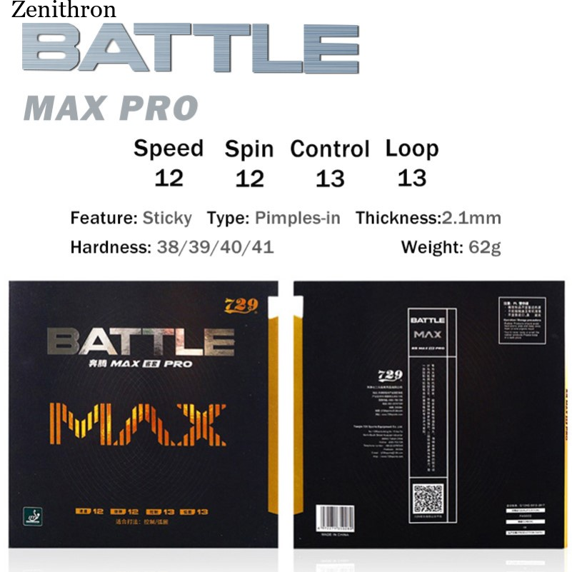 Vợt Bóng Bàn Chuyên Nghiệp 729 Battle 2 Battle Max Pro Bằng Cao Su Có Thể Xoay Và Điều Khiển Tốt