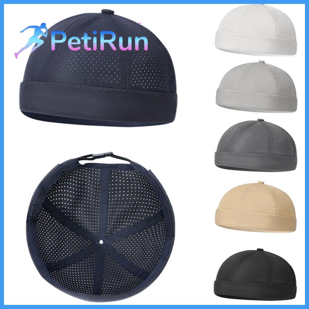 PETIRUN Nhanh khô Mũ Docker không vành Hoài cổ Có thể điều chỉnh Mũ lưới Thường ngày Màu trơn Mũ trùm đầu Unisex