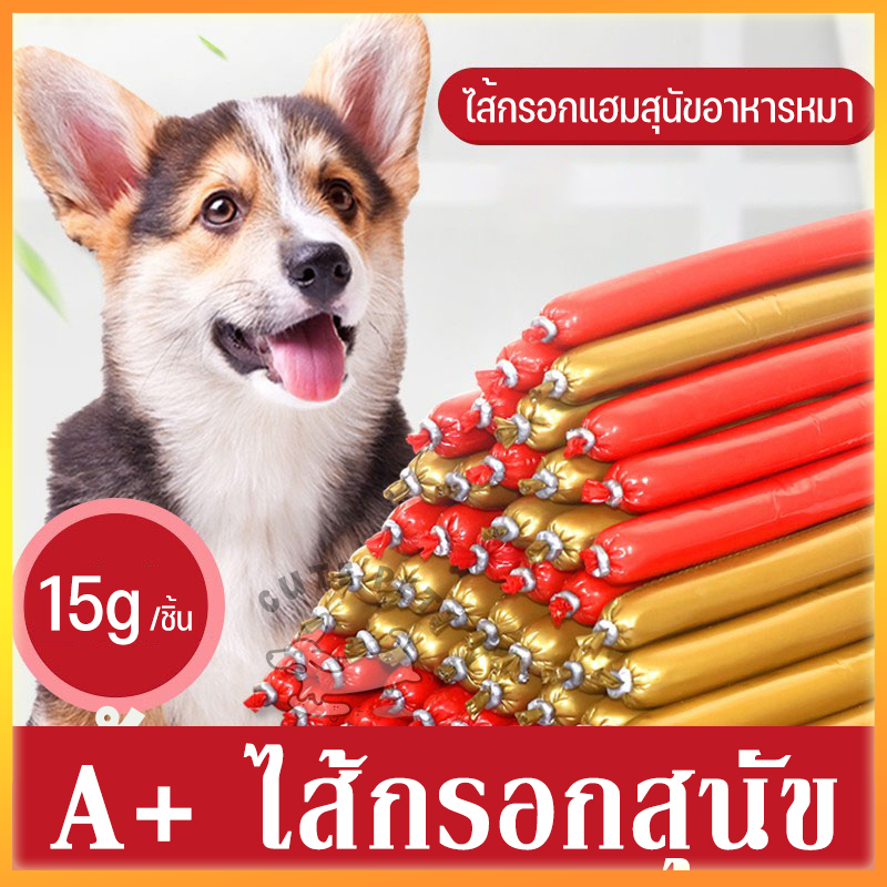 ไส้กรอกสุนัข ไส้กรอกแฮมสัตว์เลี้ยง 15g สุนัขแมวอาหารสุนัขแปรรูปจากเนื้อ เป็ด ไก่ และปลา มีให้เลือก 4 รส ขนมหมา ขนมสุนัข ขนมแมว ราคา 0 บาท*ส่งฟรี