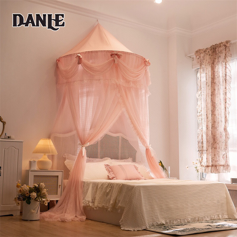 Semi-circular girl's ceiling mosquito net hook without drilling installation foldable princess aesthetic romantic style floor-standing mosquito net ราคา 1,741 บาท*ส่งฟรี