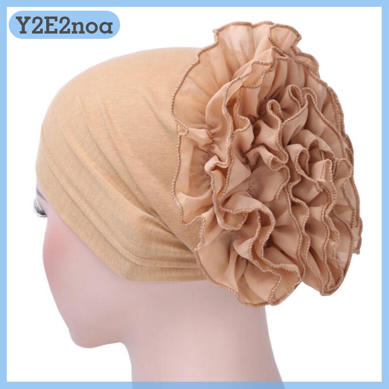 Y2E2noa Phụ nữ hoa co giãn khăn xếp đầu quấn ban nhạc CHEMO Bandana hijab xếp li Ấn Độ