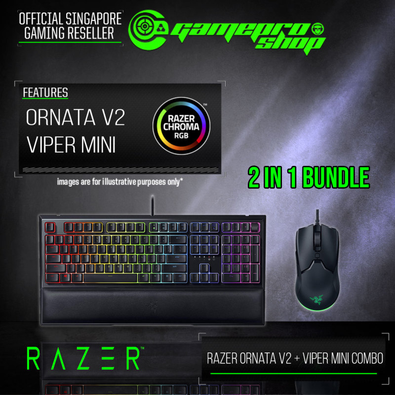 Razer Ornata v2 Gaming Keyboard + Viper Mini Gaming Mouse Bundle Combo (2Y) Singapore