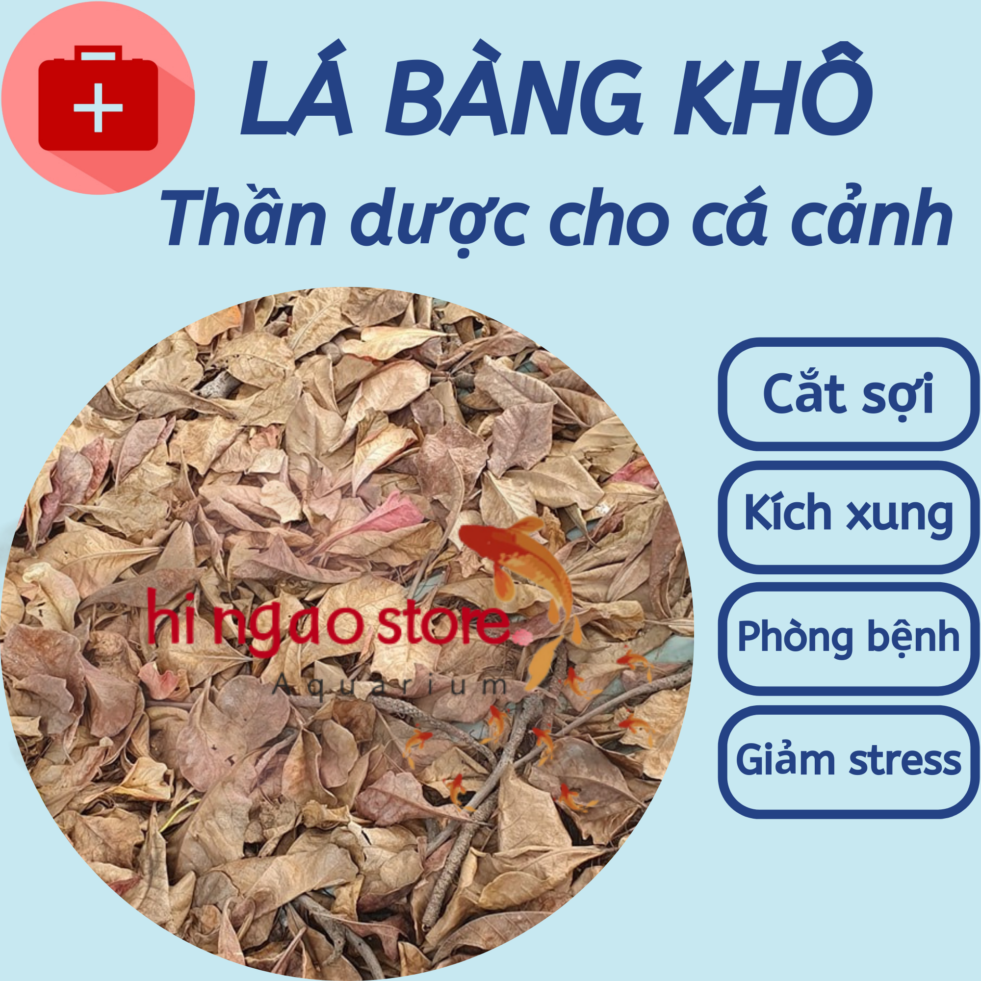 Lá bàng khô cắt sợi - Giúp cá khỏe mạnh vượt bão Hingaostore.