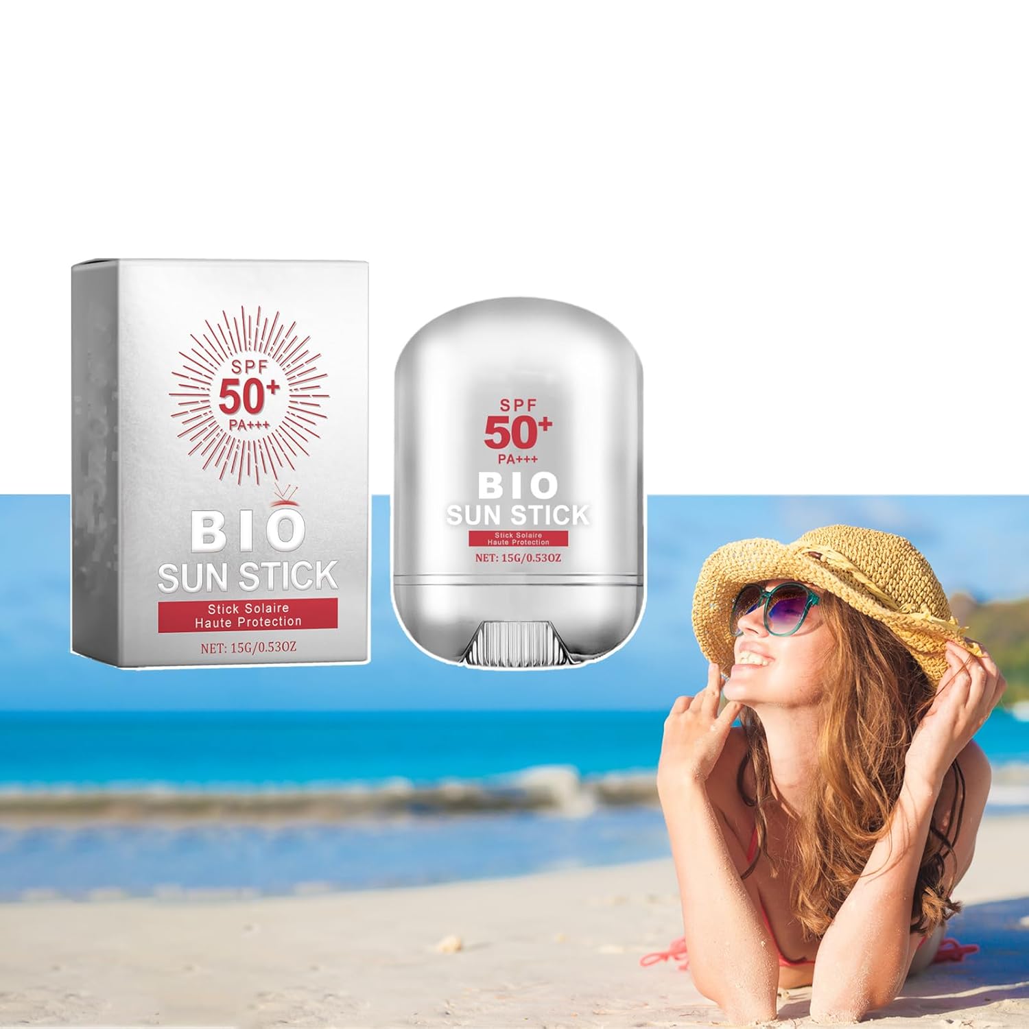 Bio Sun Stick, Bio Sun Stick SPF50+, được làm giàu với vitamin C, kem chống nắng mạnh mẽ giữ ẩm cho 