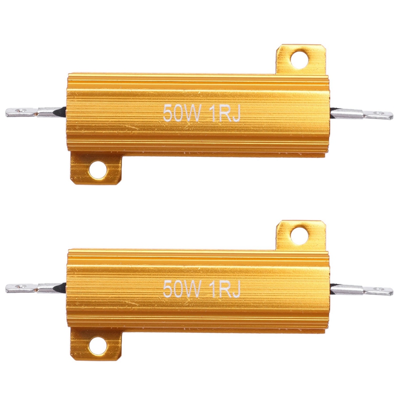 (YEAJ) 2X Screw Tab Wirewound Aluminium Resistor 1 Ohm 5% 50 Watt