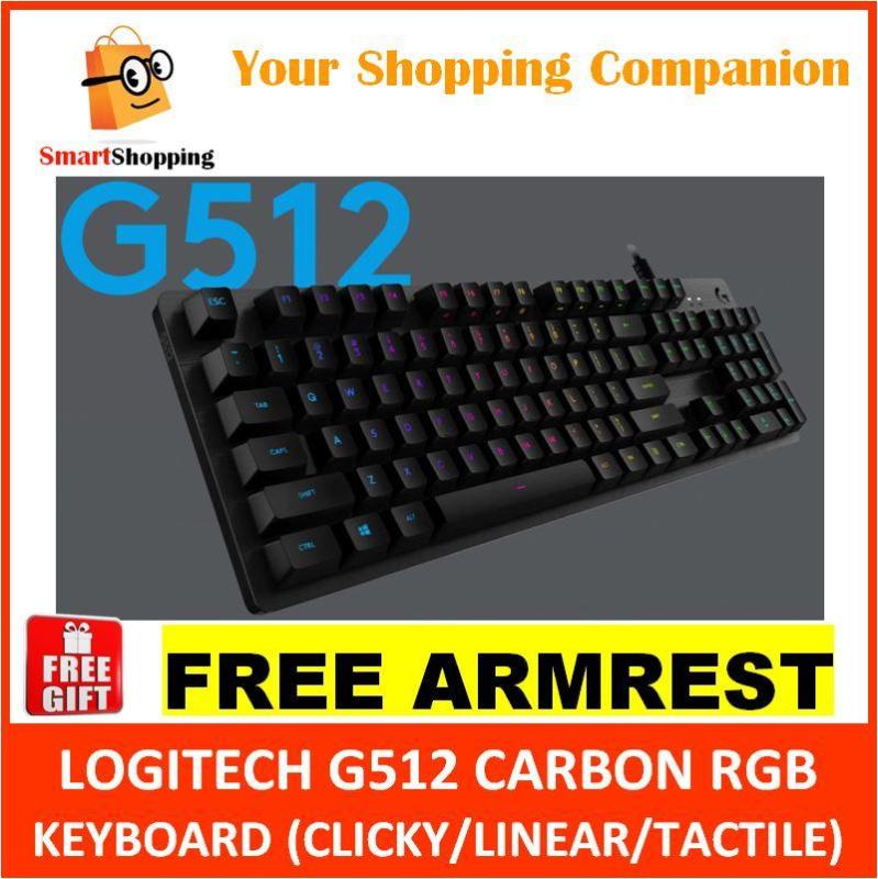 LOGITECH G512 CARBON (LINEAR/TACTILE/GX Blue) RGB MECHANICAL GAMING KEYBOARD G 512 KB Singapore