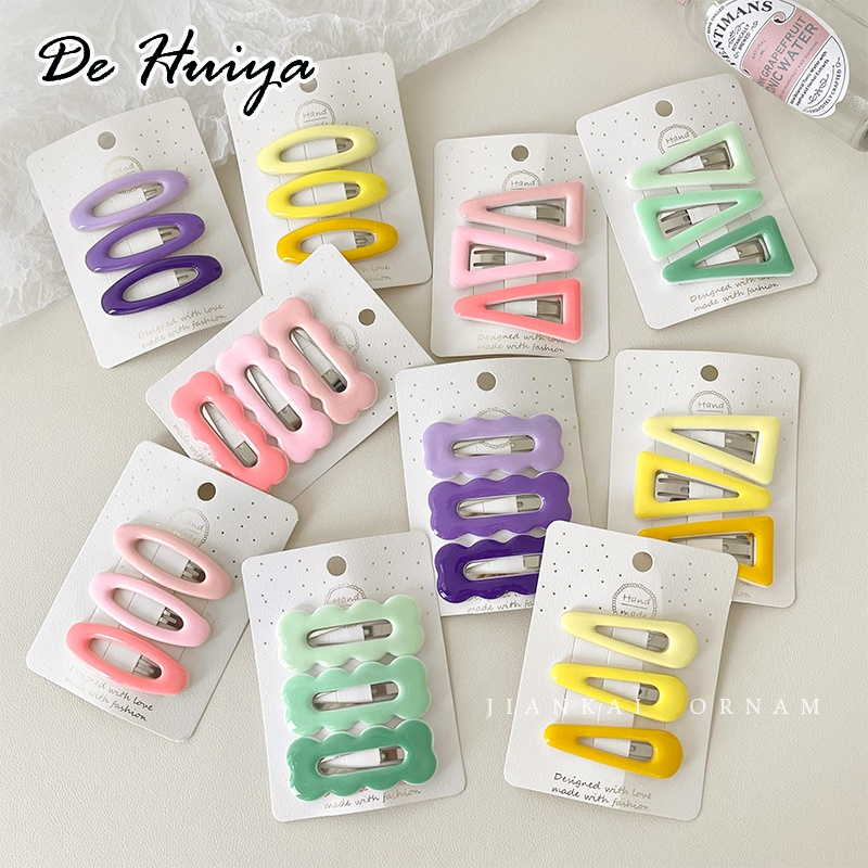 DEHUIYA กิ๊บติดผมโลหะสี Macaron แฟชั่นฤดูร้อนเหมาะสำหรับสาวๆ ราคา 15 บาท*ส่งฟรี