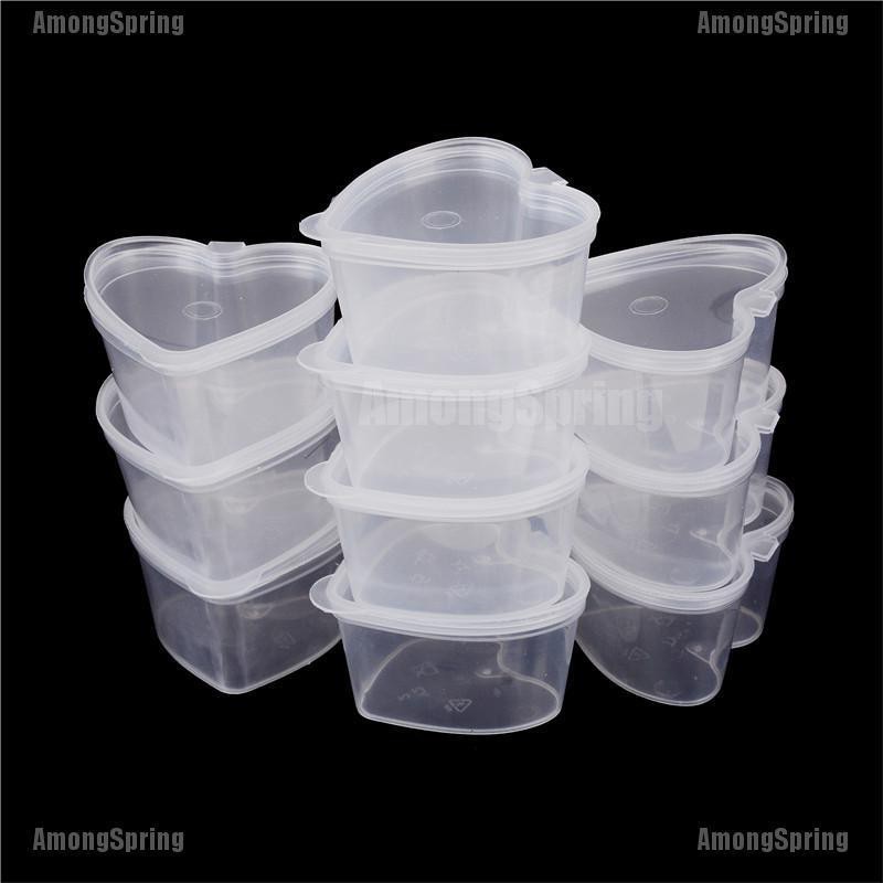 {Cửa hàng đồ chơi} amongspring 10 cái Hộp đựng đồ bùn Slime 50ml Hộp đựng có nắp để đất sét nhẹ